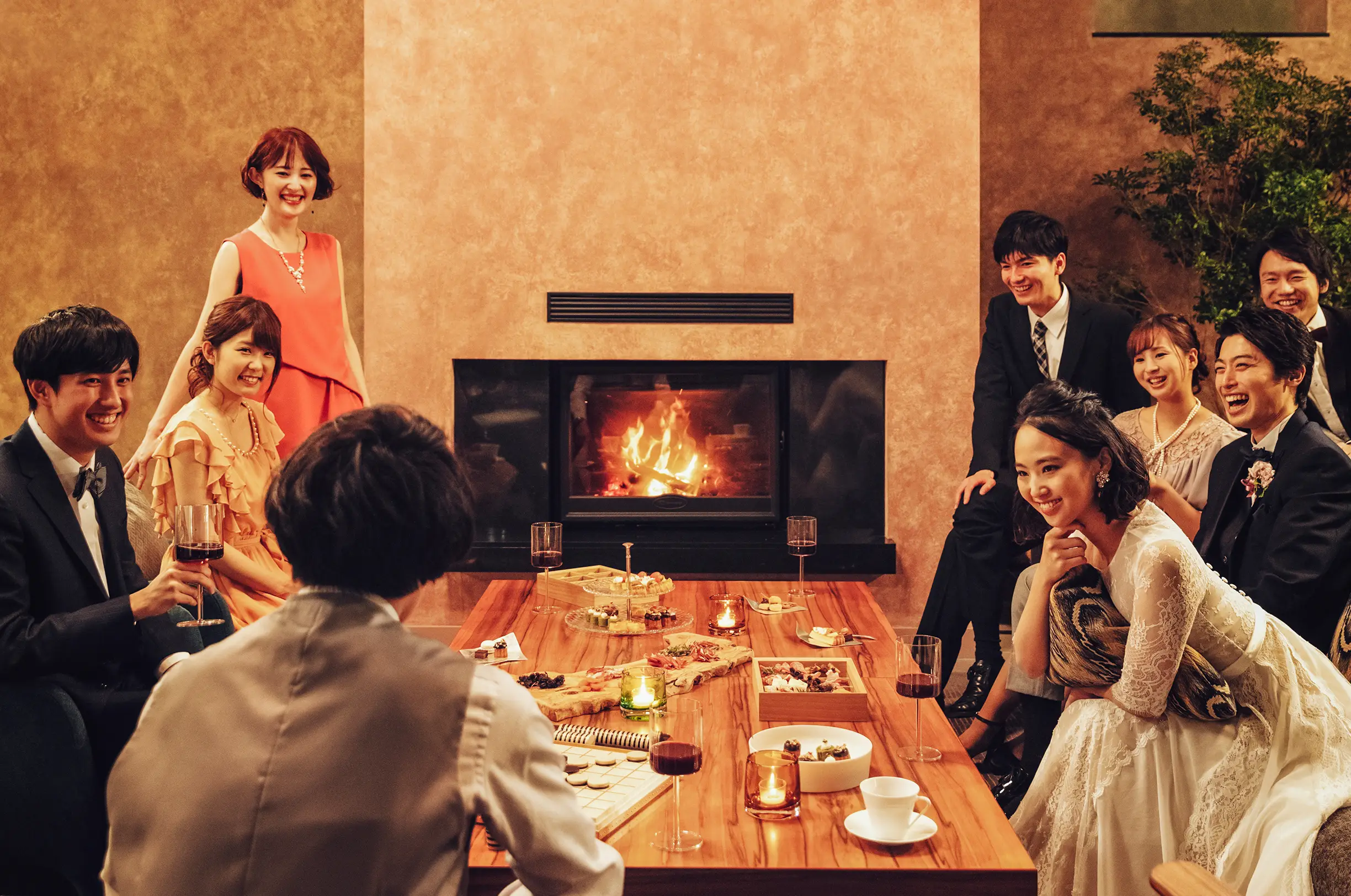 写真:ヨコブキヴィラ ソウラの暖炉前