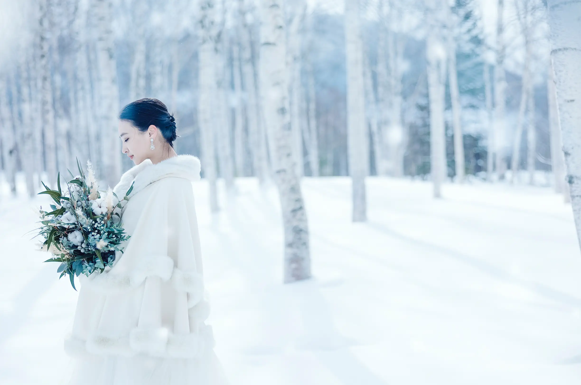 写真：雪原でのロケーションフォト