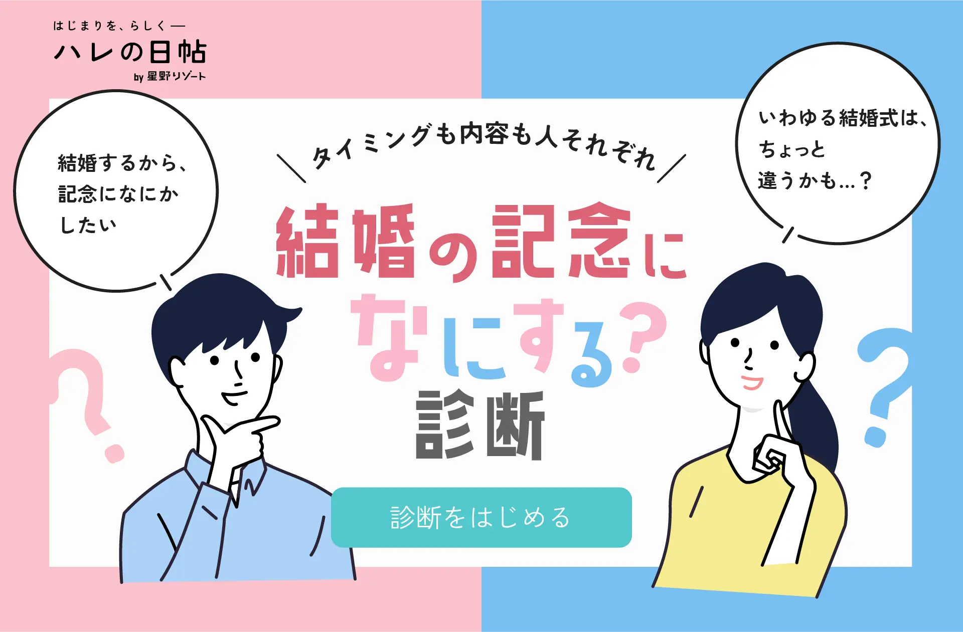 タイミングも内容も人それぞれ 結婚の記念になにする？診断